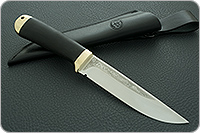 Нож Лиса граб - черное дерево, 95х18, латунь : фото 10