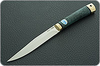 Нож Заноза стабилизированная карельская береза, elmax, латунь : фото 2