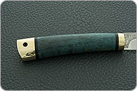 Нож Заноза стабилизированная карельская береза, elmax, латунь : фото 5