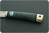 Нож Заноза стабилизированная карельская береза, elmax, латунь : фото 6