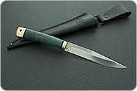 Нож Заноза стабилизированная карельская береза, elmax, латунь : фото 10