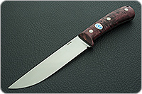 Нож Лиса ЦМ накладки стабилизированная карельская береза, 100х13м, цельнометаллический : фото 2