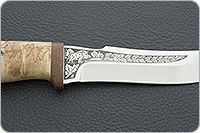 Нож Клык карельская береза, 95х18, текстолит : фото 7