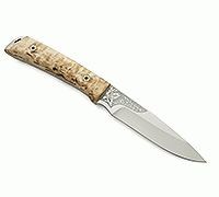 Нож Снегирь накладки карельская береза, 95х18, цельнометаллический : фото 11