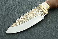  Украшенный Нож Якут орех, эи-107, латунь в золоте : фото 3
