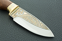  Украшенный Нож Якут орех, эи-107, латунь в золоте : фото 4