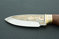  Украшенный Нож Якут орех, эи-107, латунь в золоте : фото 7