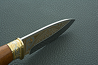  Украшенный Нож Якут орех, эи-107, латунь в золоте : фото 9