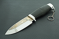 НОЖ ЯКУТ наборная кожа, эи-107, алюминий : фото 2