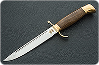 Нож Финка НКВД орех, 95х18, латунь в золоте : фото 2