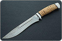 Нож Байкал береста, черный дамаск, алюминий : фото 2