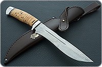 Нож Байкал береста, черный дамаск, алюминий : фото 8