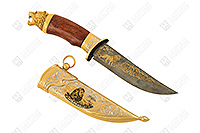 Авторский нож ЦМ Лев из дамасской стали