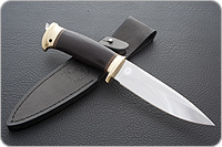 Нож Fox-1 (Фокс-1)  граб - черное дерево, 95х18, латунь : фото 4