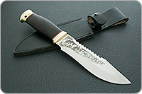 Нож Тайга граб - черное дерево, латунь, без золочения : фото 10