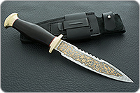 Нож Спас-6 граб - черное дерево, дамаск, латунь : фото 12