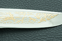 Нож Малек-2 наборная кожа, текстолит, золочение клинка : фото 4