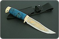 Нож Домбай стабилизированный кап, 95х18, латунь : фото 7