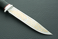 Нож Баджер-2 наборная кожа, алюминий, золочение клинка : фото 2