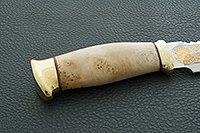 Нож Спас-1 кап березовый, латунь, золочение клинка : фото 4