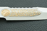 Нож Спас-1 кап березовый, латунь, золочение клинка : фото 6