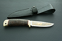 Нож Малек-2 стабилизированный кап, латунь, золочение клинка : фото 11