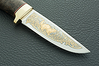 Нож Малек-2 стабилизированный кап, 95х18, латунь : фото 2