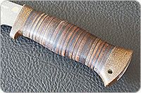 Нож Гелиос-2 наборная кожа, текстолит, золочение клинка : фото 5