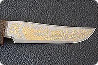 Нож Гелиос-2 наборная кожа, текстолит, золочение клинка : фото 7