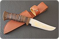 Нож Гелиос-2 наборная кожа, текстолит, золочение клинка : фото 9