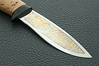 Нож Ласка береста, текстолит, золочение клинка : фото 2