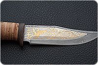 Нож Домбай береста, текстолит, золочение клинка : фото 7