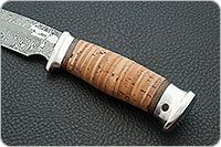 Нож Сталкер береста, дамаск, алюминий : фото 6