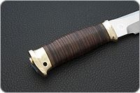 Нож Fox-2 (Фокс-2) наборная кожа, 95х18, латунь : фото 5