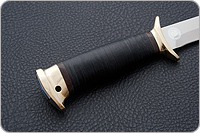 Нож Разведчик наборная кожа, латунь, без золочения : фото 3