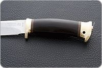 Нож Fox-1 (Фокс-1) граб - черное дерево, латунь, без золочения : фото 6