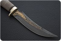 Нож Рыбацкий-1 орех, дамаск, латунь : фото 4