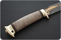 Нож Рыбацкий-1 орех, дамаск, латунь : фото 5
