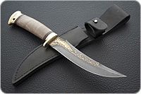 Нож Рыбацкий-1 орех, дамаск, латунь : фото 9