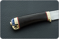 Нож Малек-2 граб - черное дерево, латунь, без золочения : фото 5