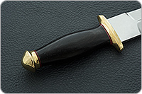 Кинжал охотничий-С граб - черное дерево, латунь, без золочения : фото 5