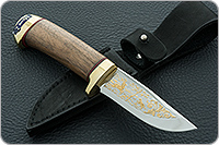 Нож Малек-2 орех, 95х18, латунь : фото 10