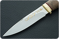 Нож Fox-1 (Фокс-1) (индивидуальная гравировка) орех, 95х18, латунь : фото 3