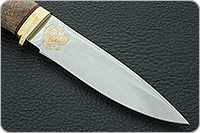 Нож Fox-1 (Фокс-1) (индивидуальная гравировка) орех, 95х18, латунь : фото 4