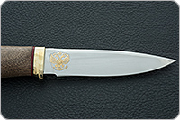 Нож Fox-1 (Фокс-1) (индивидуальная гравировка) орех, 95х18, латунь : фото 7