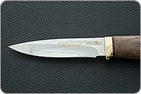 Нож Fox-1 (Фокс-1) (индивидуальная гравировка) орех, 95х18, латунь : фото 8