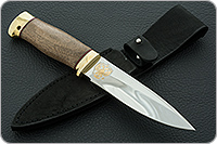 Нож Fox-1 (Фокс-1) (индивидуальная гравировка) орех, 95х18, латунь : фото 10