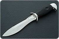 Нож Кистень (кожаные ножны) граб - черное дерево, 95х18, алюминий : фото 2