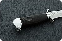 Нож Кистень (кожаные ножны) граб - черное дерево, 95х18, алюминий : фото 5