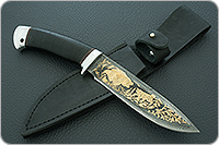 Нож Артыбаш наборная кожа, дамаск, алюминий : фото 10